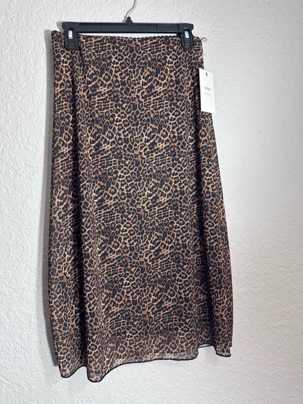 Leopard Print Midi Skirt in Brown/Black